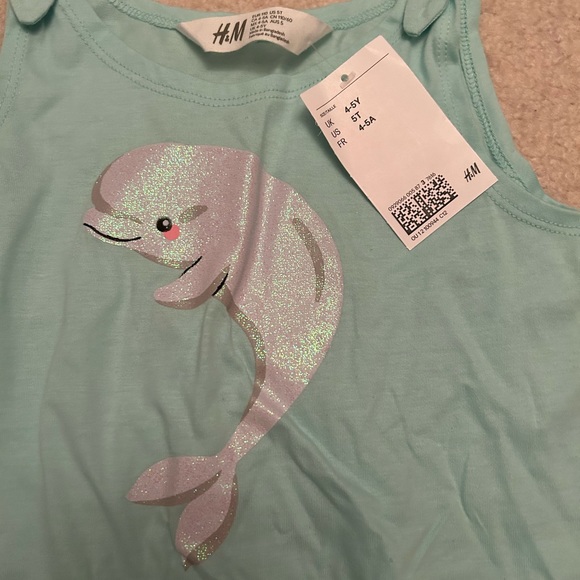 H&M Light Blue Dolphin Tank Top size 5T - Picture 2 of 3